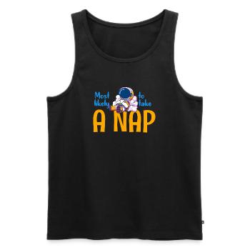 Am ehesten ein Nickerchen machen - Männer Premium Bio Tank Top - Schwarz - Vorne - AI Model Male 178 light (178cm)