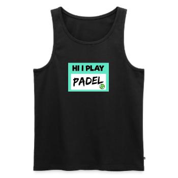 Déclaration de Balles de jeu de padel de joueur de padel de loisir - Débardeur bio Premium Homme - noir - Devant - Michal (187cm)