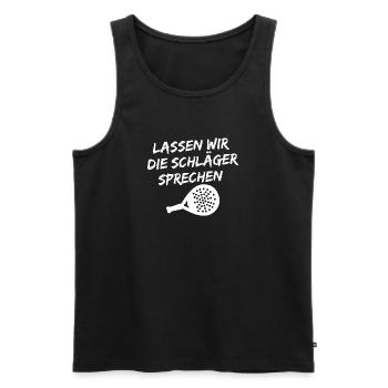 Sportart Spieler Padel Racket Statement Turnier - Männer Premium Bio Tank Top - Schwarz - Vorne - Michal (187cm)