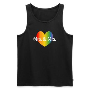 Regenbogen Mrs and Mrs rainbow Herz lesbisch LGBT - Männer Premium Bio Tank Top - Schwarz - Vorne - Michal (187cm)