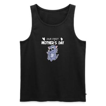 Muttertag - erster Muttertag Geschenk - Männer Premium Bio Tank Top - Schwarz - Vorne - Michal (187cm)
