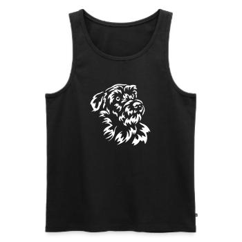 Kromfohrländer Kopf "Black Edition" - Männer Premium Bio Tank Top - Schwarz - Vorne - Michal (187cm)