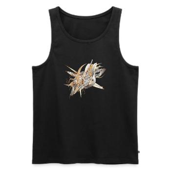 artistic filigree motif made of ribbons and feathers - Men's Premium Organic Tank Top - black - Front - AI Model Male 178 light (178cm)