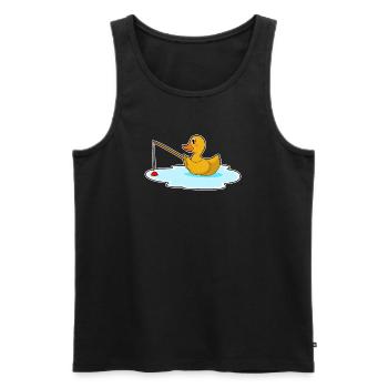 Duck Angler Fishing Rod Fishing - Men's Premium Organic Tank Top - black - Front - Michal (187cm)