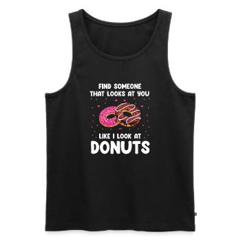 Donuts Love Design - Männer Premium Bio Tank Top - Schwarz - Vorne - AI Model Male 178 light (178cm)