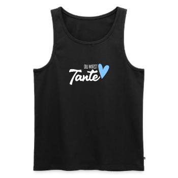 Tante Geschenk - Du wirst Tante - werdende Tante - Männer Premium Bio Tank Top - Schwarz - Vorne - AI Model Male 178 light (178cm)