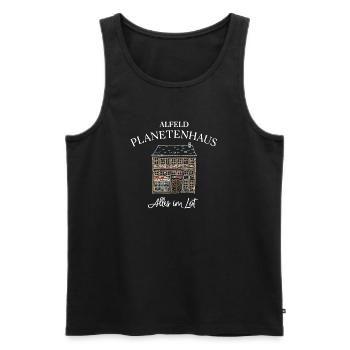 Alfeld Leine, Planetenhaus, Alles im Lot - Männer Premium Bio Tank Top - Schwarz - Vorne - Michal (187cm)