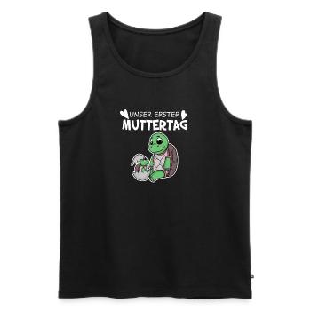 Muttertag - erster Muttertag Geschenk - Männer Premium Bio Tank Top - Schwarz - Vorne - Michal (187cm)