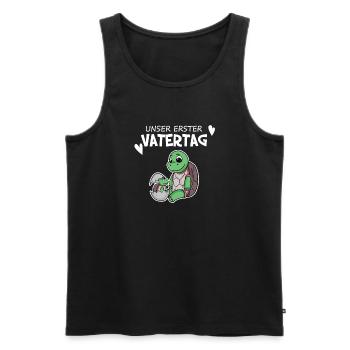 Vatertag - erster Vatertag Geschenk - Männer Premium Bio Tank Top - Schwarz - Vorne - Michal (187cm)