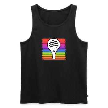 Raquette Padel Sport Tennis Padel Jeu Servir - Débardeur bio Premium Homme - noir - Devant - Michal (187cm)