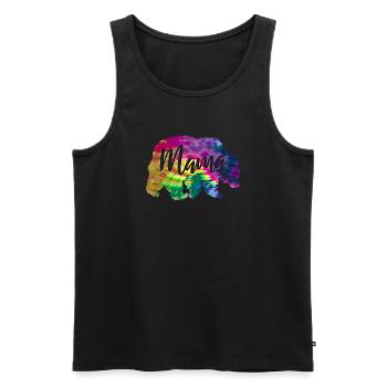 Mama Bear Tie Dye Batik Bear - Men's Premium Organic Tank Top - black - Front - AI Model Male 178 light (178cm)