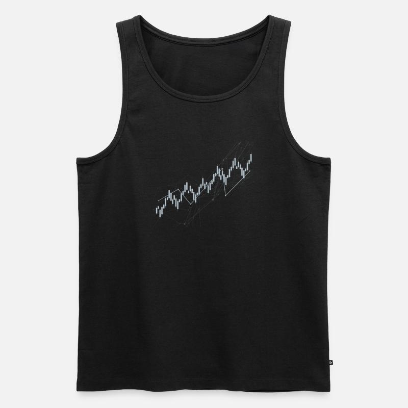 Candlestick-Diagramm - Männer Premium Bio Tank Top - Schwarz