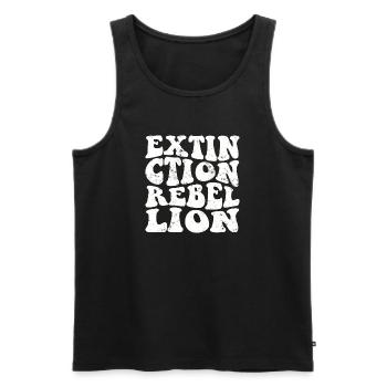 Extinction Rebellion Rétro blanc - Débardeur bio Premium Homme - noir - Devant - AI Model Male 178 light (178cm)