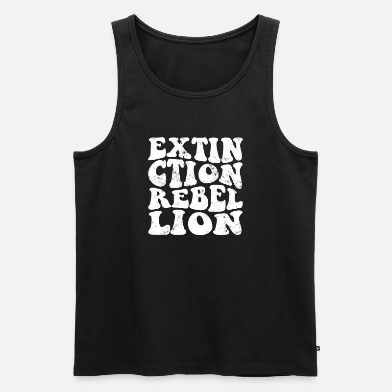 Extinction Rebellion Retro weiss - Männer Premium Bio Tank Top - Schwarz