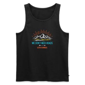 We Don't Need Roads. Ultra Runners - Men's Premium Organic Tank Top - black - Front - Michal (187cm)