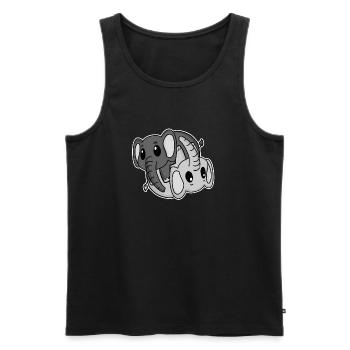 Elephant Yin Yang Symbol - Men's Premium Organic Tank Top - black - Front - AI Model Male 178 light (178cm)