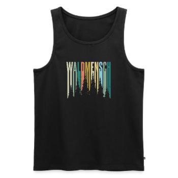Waldmensch Farbpalette Waldsilhouetten - Männer Premium Bio Tank Top - Schwarz - Vorne - AI Model Male 178 light (178cm)