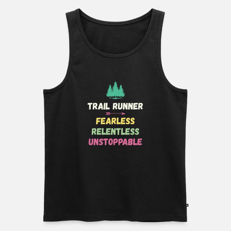 Trail Runner - Intrépide. Implacable. Imparable. - Débardeur bio Premium Homme - noir