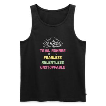 Trail Runner - Intrépide. Implacable. Imparable. - Débardeur bio Premium Homme - noir - Devant - AI Model Male 178 light (178cm)