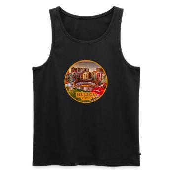 Panorama des arènes de Malaga - Débardeur bio Premium Homme - noir - Devant - Michal (187cm)