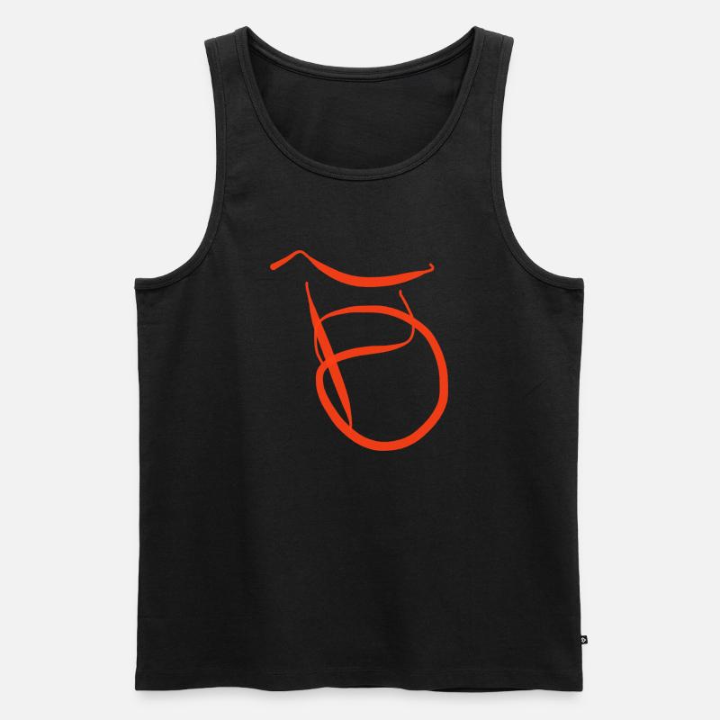 Oranger B auf schwarzem Pullover - Männer Premium Bio Tank Top - Schwarz