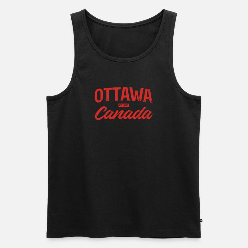 Ottawa Canada Retro Script Red - Men's Premium Organic Tank Top - black