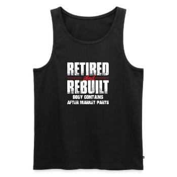 Retired Rebuilt Hip Replacement Surgery Recovery - Men's Premium Organic Tank Top - black - Front - Michal (187cm)