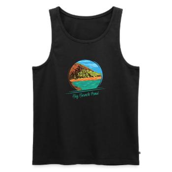 big beach maui island hawaii nature illustration - Men's Premium Organic Tank Top - black - Front - Michal (187cm)