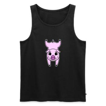 Handstand Schwein Turnen Kopfstand Gymnastik - Männer Premium Bio Tank Top - Schwarz - Vorne - AI Model Male 178 light (178cm)