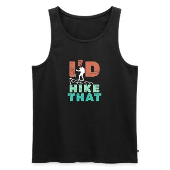 Hiking Hiker Statement Mountain Summit Mountaineering - Men's Premium Organic Tank Top - black - Front - Michal (187cm)