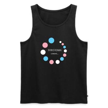 Pride Month - Transitioning... Loading - Men's Premium Organic Tank Top - black - Front - AI Model Male 178 light (178cm)