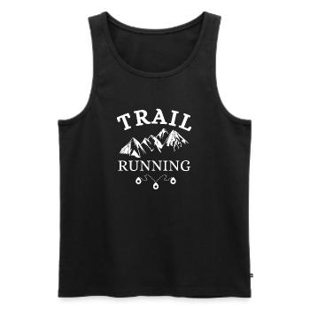 trail, trail running, running - Men's Premium Organic Tank Top - black - Front - AI Model Male 178 light (178cm)