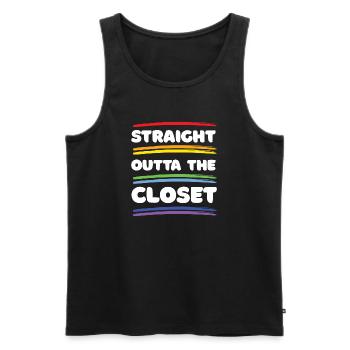 Pride Month - Straight Outta The Closet - Men's Premium Organic Tank Top - black - Front - Michal (187cm)