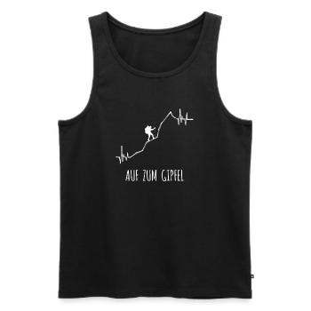 Bergsteigen Statement Wandern Wanderrouten Berge - Männer Premium Bio Tank Top - Schwarz - Vorne - Michal (187cm)