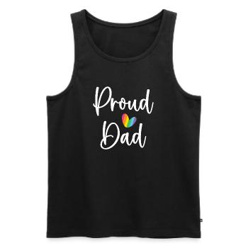 Stolzer Papa - Männer Premium Bio Tank Top - Schwarz - Vorne - AI Model Male 178 light (178cm)