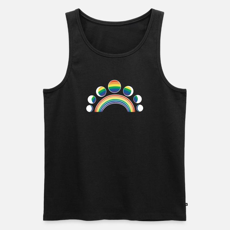 LGBT Mondphasen Monde Regenbogen - Männer Premium Bio Tank Top - Schwarz