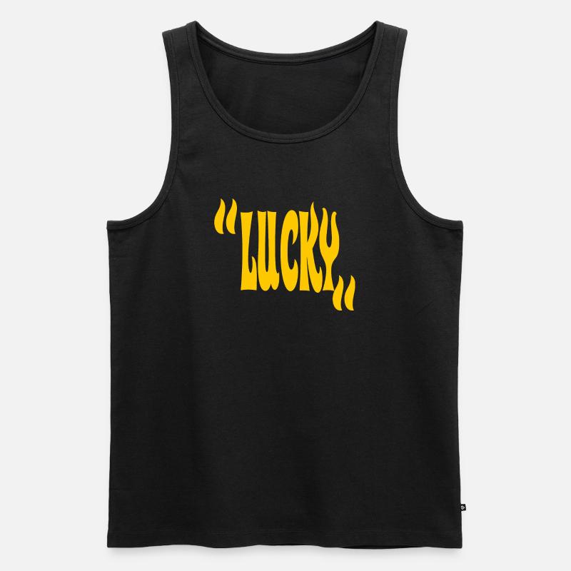 Glücklich - Männer Premium Bio Tank Top - Schwarz