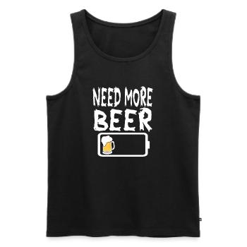Batterie faible Besoin de plus de bière - Débardeur bio Premium Homme - noir - Devant - AI Model Male 178 light (178cm)