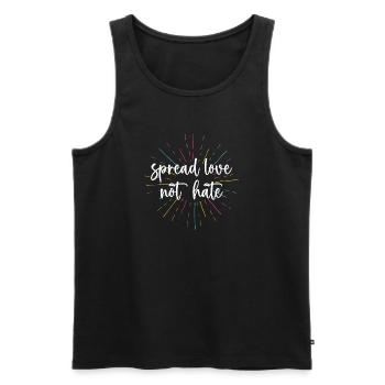 Pride Month - Spread Love Not Hate - Men's Premium Organic Tank Top - black - Front - Michal (187cm)