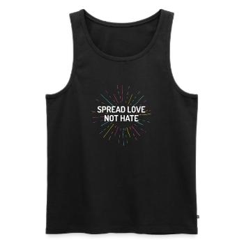 Pride Month - Spread Love Not Hate - Men's Premium Organic Tank Top - black - Front - Michal (187cm)