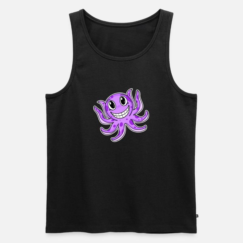 Krake Tintenfisch - Männer Premium Bio Tank Top - Schwarz