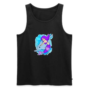 Meerjungfrau - Männer Premium Bio Tank Top - Schwarz - Vorne - Michal (187cm)