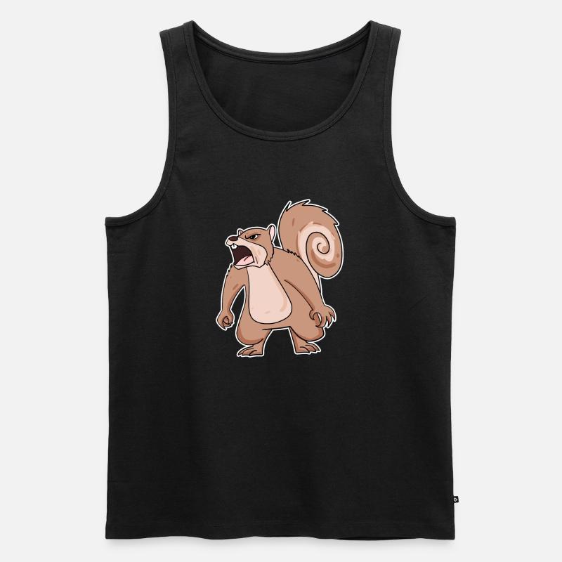 wütendes Eichhörnchen - Männer Premium Bio Tank Top - Schwarz