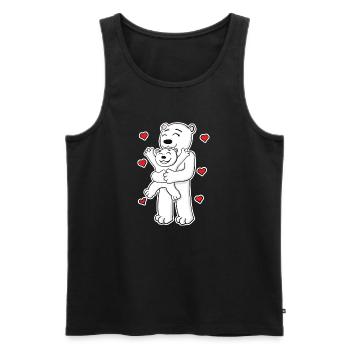 Famille d’ours polaires - Ours polaire avec bébé - Débardeur bio Premium Homme - noir - Devant - Michal (187cm)