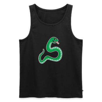 Schlange - Grüne Schlange - Männer Premium Bio Tank Top - Schwarz - Vorne - Michal (187cm)