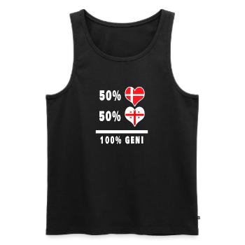 Géorgie et Danemark 100% drapeau de génie - Débardeur bio Premium Homme - noir - Devant - AI Model Male 178 light (178cm)