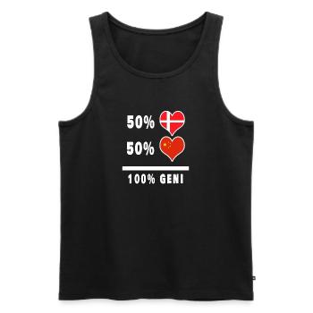 Chine et Danemark 100% drapeau de génie - Débardeur bio Premium Homme - noir - Devant - Michal (187cm)