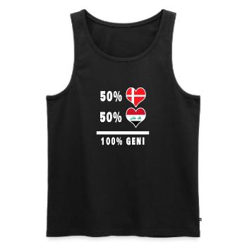 Irak und Dänemark 100% geniale Flagge - Männer Premium Bio Tank Top - Schwarz - Vorne - AI Model Male 178 light (178cm)