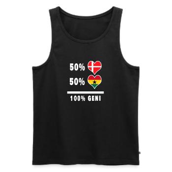 Ghana and Denmark 100% genius flag - Men's Premium Organic Tank Top - black - Front - AI Model Male 178 light (178cm)