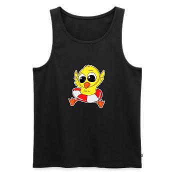 Ente Badeente Baden - Männer Premium Bio Tank Top - Schwarz - Vorne - AI Model Male 178 light (178cm)